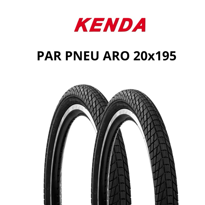 Par Pneu Kenda Kontact Aro 20 x 1.95 – Slick BMX/Cross K841 para Bicicleta