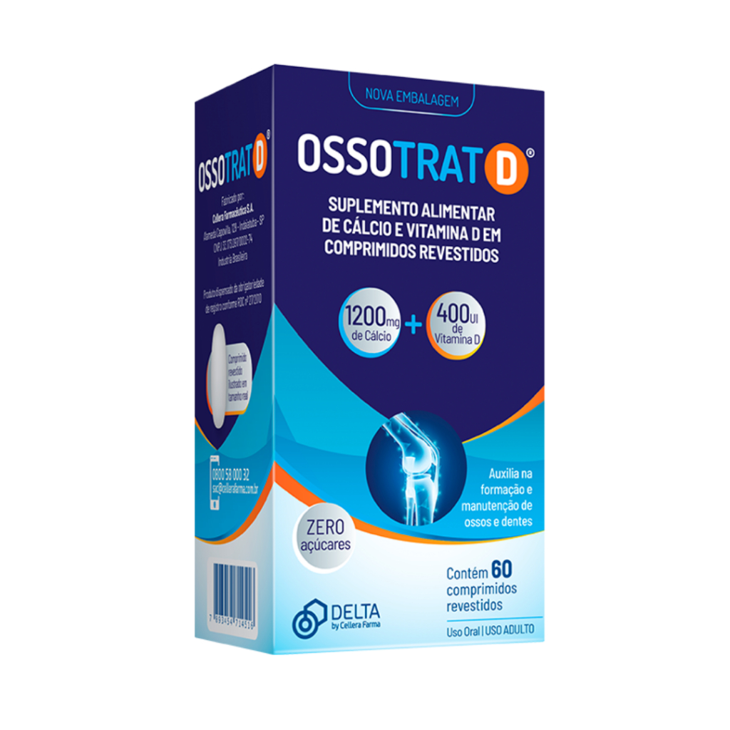 Ossotratd-d 60 Comprimidos Cálcio + Vitamina D - Zero Açucar em Oferta na Shopee