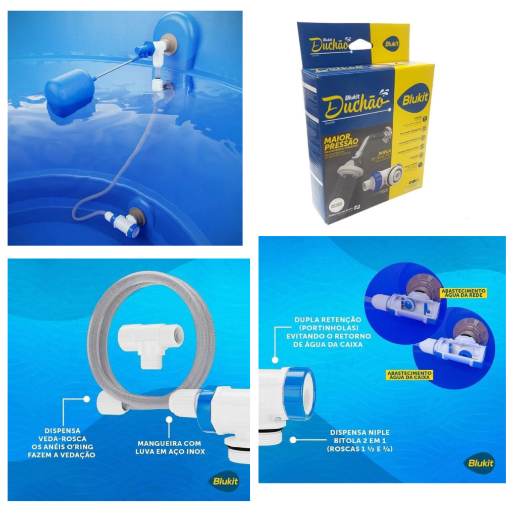 Kit Duchão Válvula Transferidora Alternadora De Pressão Para Caixa D'água Blukit em Oferta na Shopee