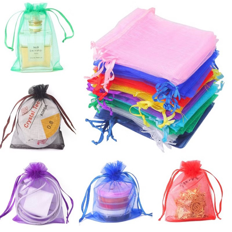Kit 10 Unidades Saco Saquinho Organza Tule Saquinho 7x9 9x12 10x15 Branco Festa Casamento