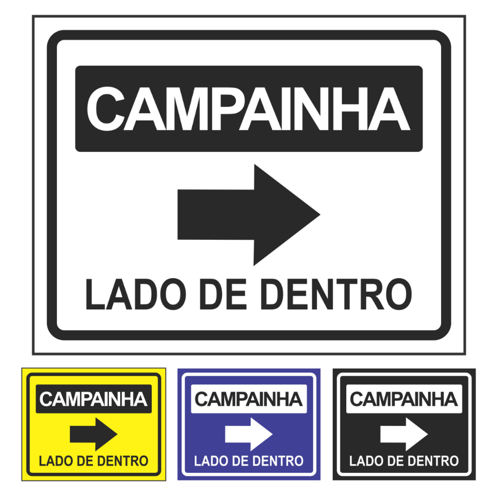 Placa De Sinalização - Campainha Lado De Dentro