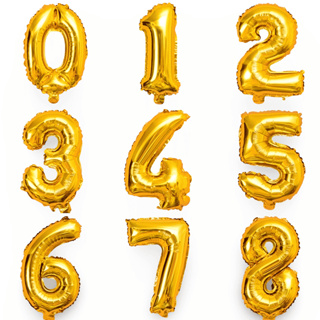 Balões Números Metalizados 80cm Prata Dourado Para Festa Aniversário Idade em Oferta na Shopee