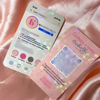Cartão de Visita FEED DO INSTA - FRENTE HOLOGRAFICO CAQUINHOS VERSO BRILHO  - frente e verso montamos sua arte gratis em Oferta na Shopee