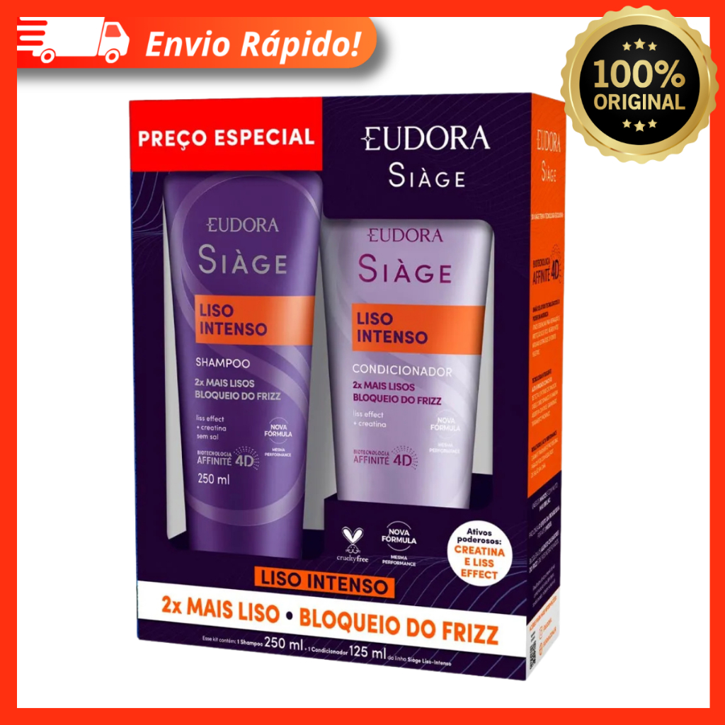 Combo Eudora Siàge Liso Intenso - Shampoo 250ml + Condicionador 125ml