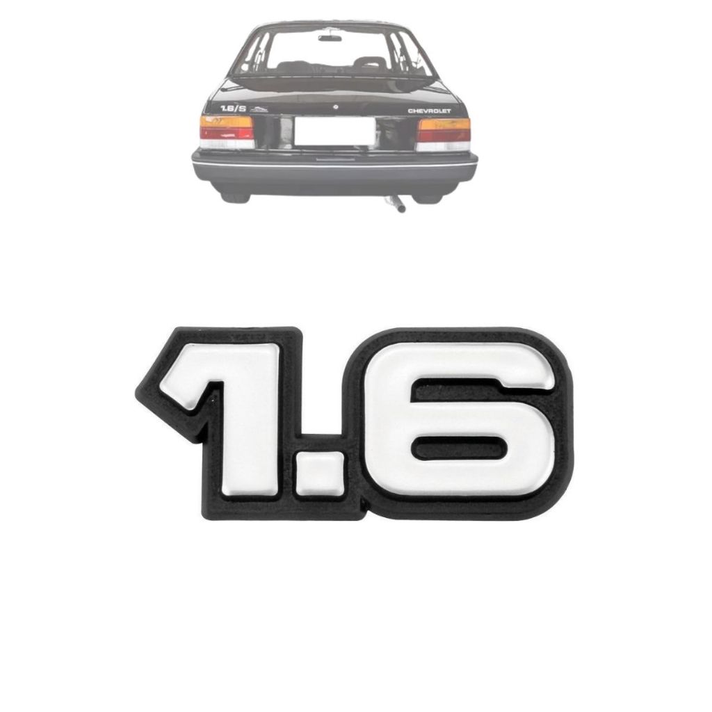 Emblema 1.6 do Chevette Prata ou Cromado em Oferta na Shopee