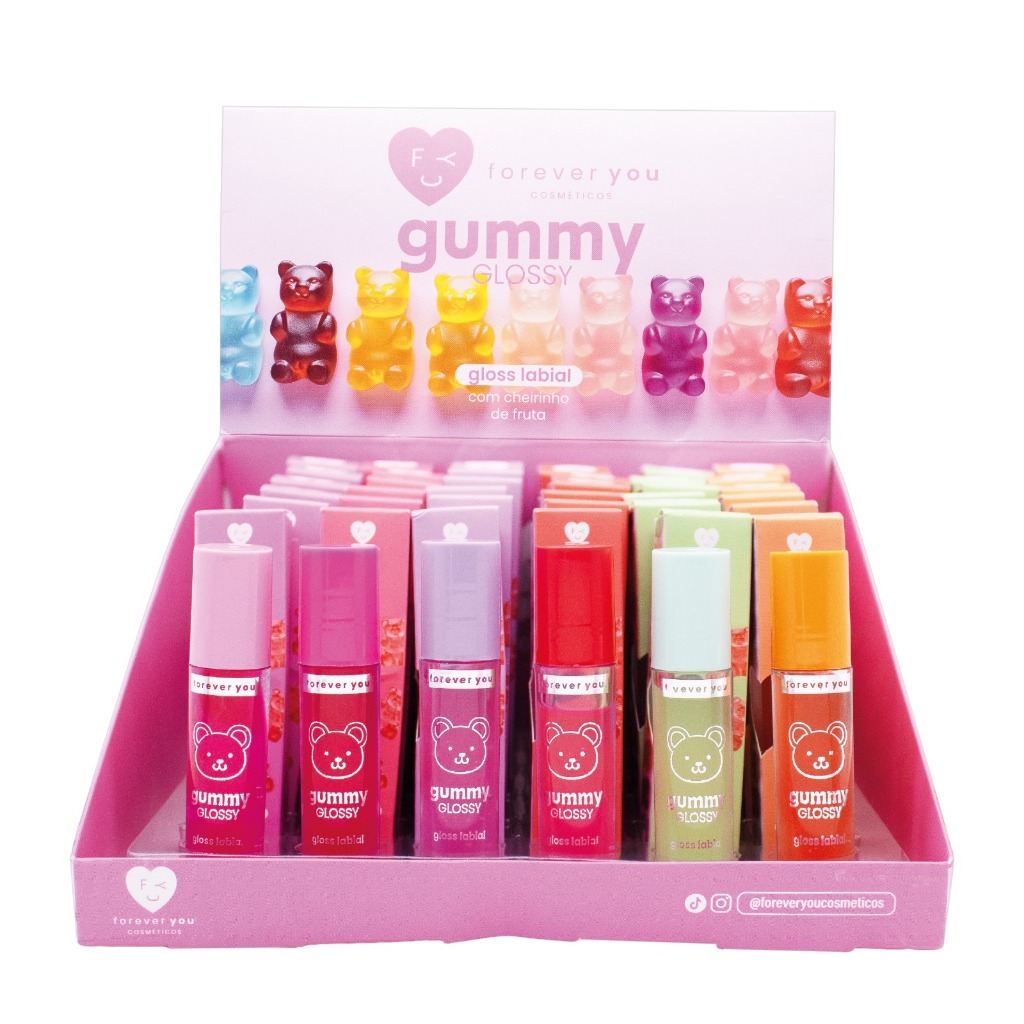 BOX Brilho Labial Gummy Glossy ForeverYou Cosmeticos