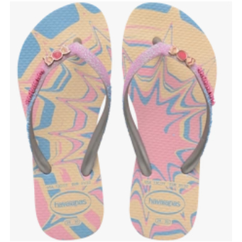 Chinelo Havaianas Infantil Slim Glitter II Rosa Glow - ORIGINAL