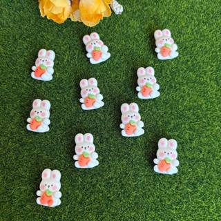 Aplique mini coelho  laranja e branco da Páscoa resina 2.5cm 10 ou mais unidades lembrancinha laceira festa infantil em Oferta na Shopee
