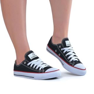 Tênis Lona Branco Preto Unissex Star world All Estilo Casual Confortável em Oferta na Shopee
