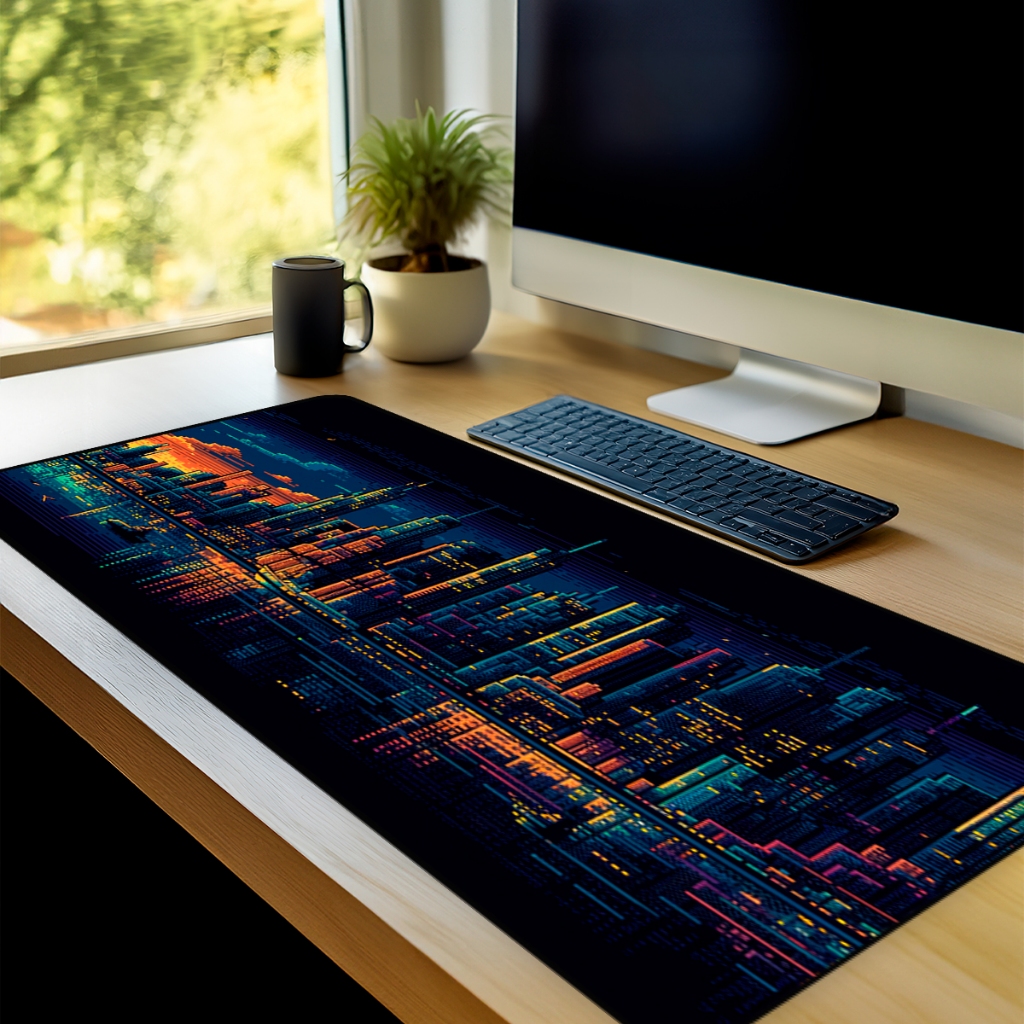 Mouse Pad Gamer Pixel IA  Antiderrapante Grande 70x35 80x35 90x40 90x50 cm Borda Costurada M2266 em Oferta na Shopee