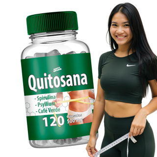 NATU - Quitosana Spirulina, Psyllium e Café Verde 120 cápsulas (cada) 500mg em Oferta na Shopee