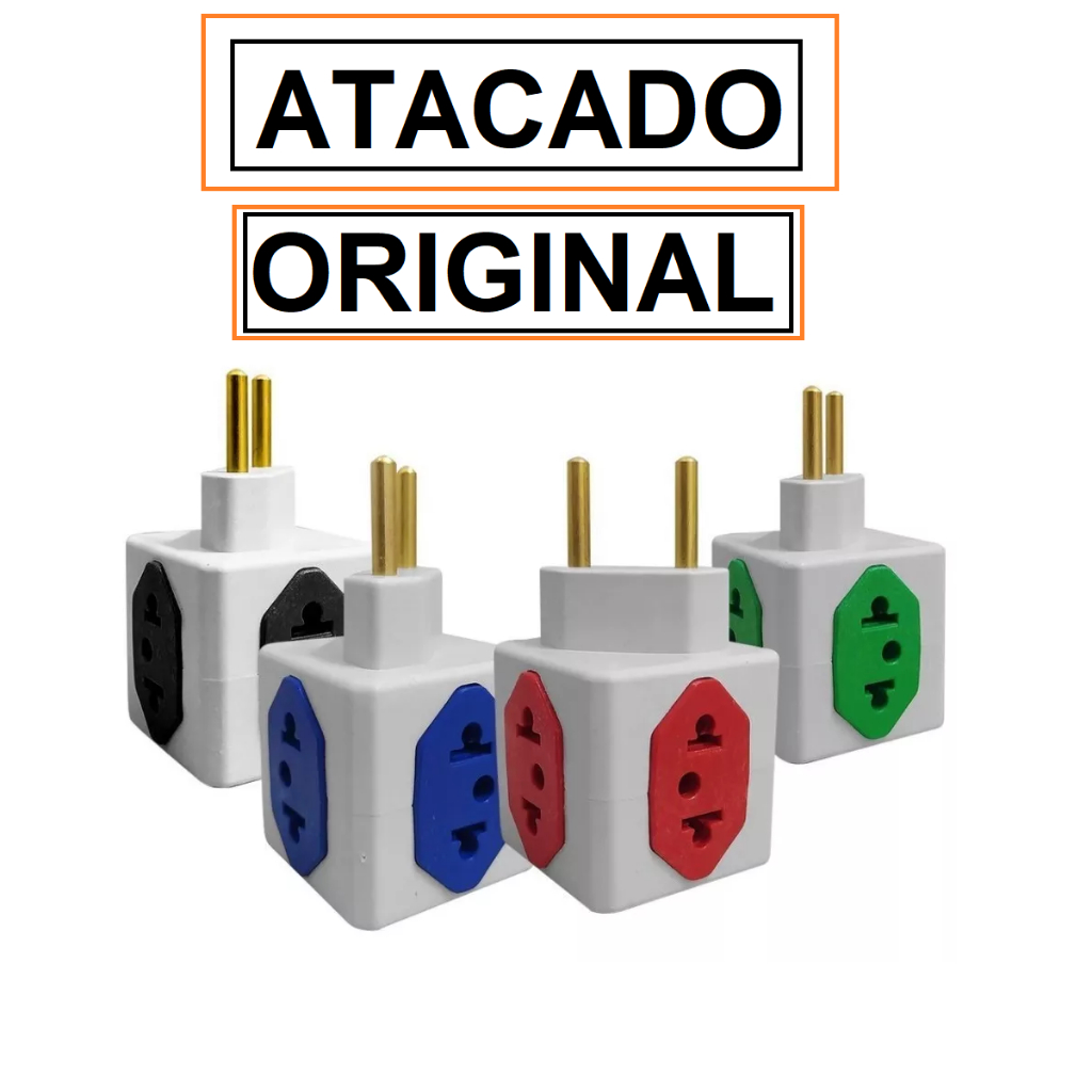 Kit 100 Adaptador Tomada 10/20A POWER CUBO 4 em 1 ( Novo Te Benjamin ) ATACADO E REVENDA em Oferta na Shopee