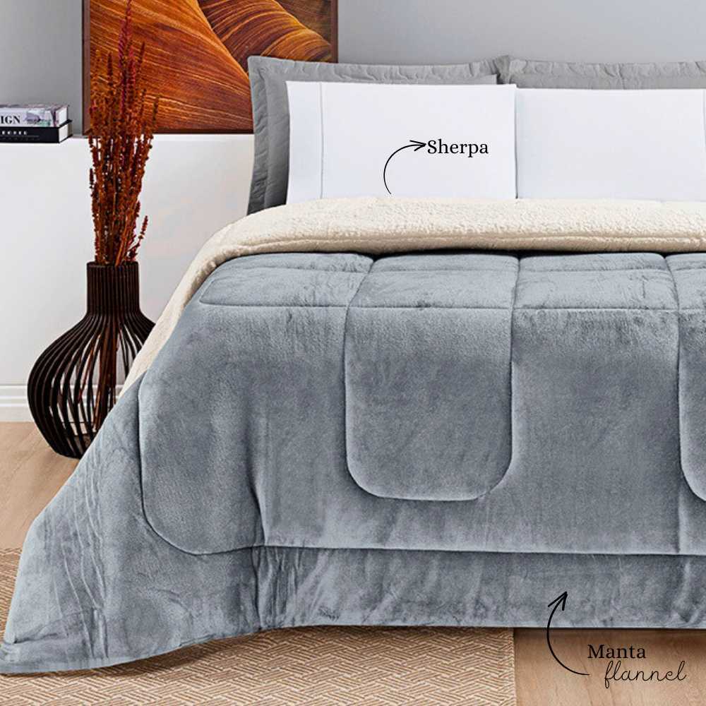 Cobertor Coberdrom - King/Queen/Solteiro - Macio Dupla Face - Manta Flannel Tecido Sherpa em Oferta na Shopee
