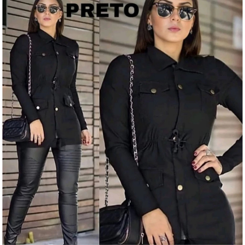 Jaqueta feminina Parka Blusa de frio Bengaline Moda Casual em Oferta na Shopee