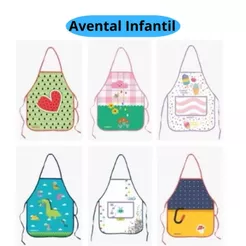 Avental Infantil Impermeável Para Pintura Escolar Brincadeira Criança