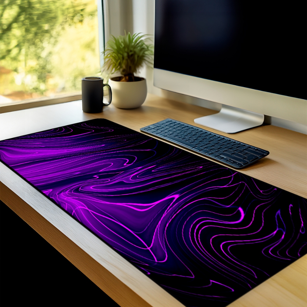 Mouse Pad Gamer Purple Antiderrapante Grande 70x35 80x35 90x40 90x50 cm Borda Costurada em Oferta na Shopee