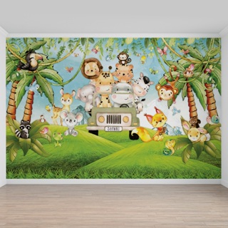Papel De Parede Adesivo Decorativo Infantil Zoo Safari Quartinho Criança em Oferta na Shopee