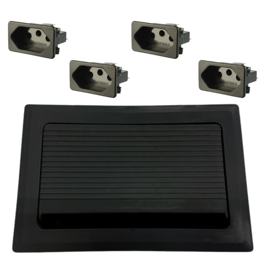 Caixa De Tomada De Embutir Na Mesa + 4 Plugs de embutir