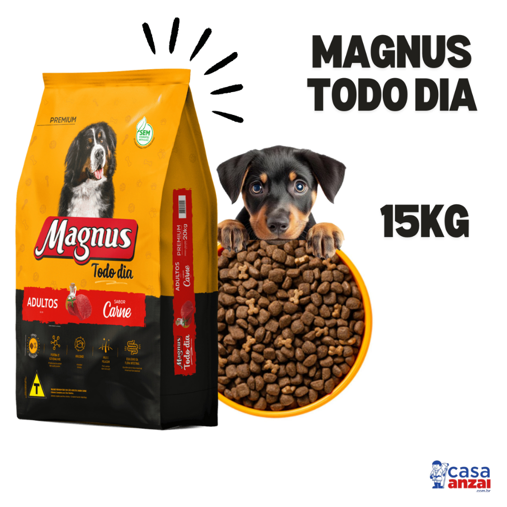 Magnus Ração Todo Dia para Cães Adultos 15kg Adimax