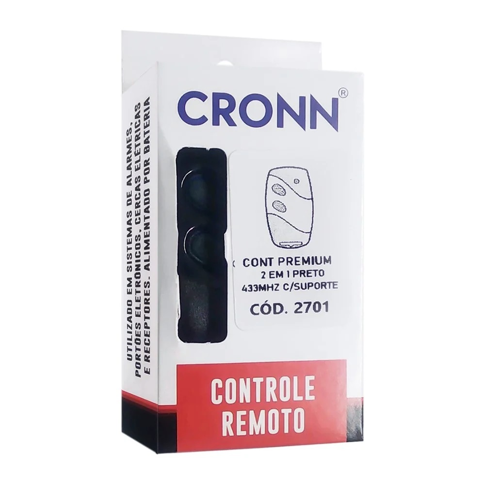 Controle Remoto Premium Dupla Função 2 em 1 Code Learning 433Mhz com Suporte Cronn