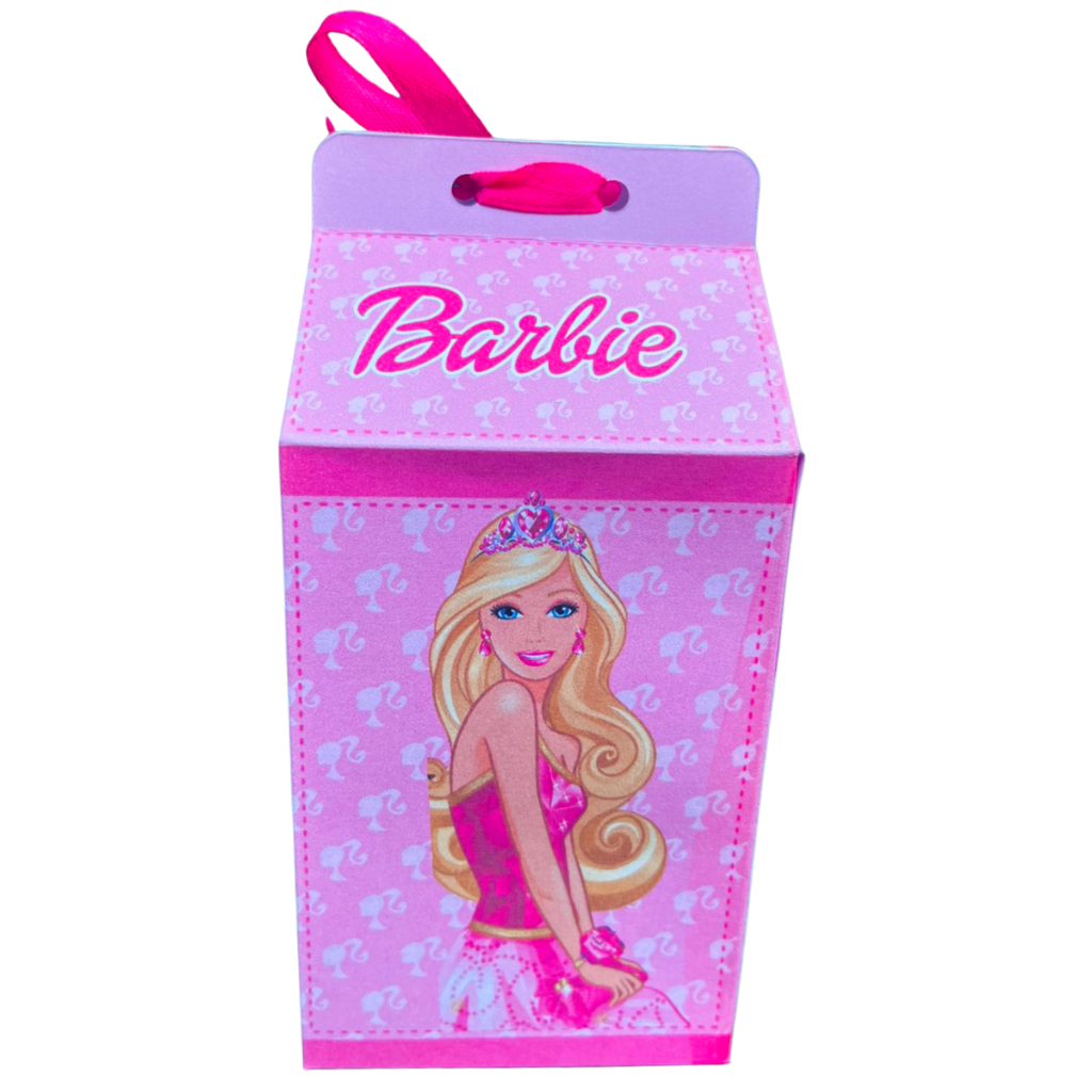 Kit Festa Lembrancinha Caixa Milk Barbie + Fita Cetim Caixinha para docinhos