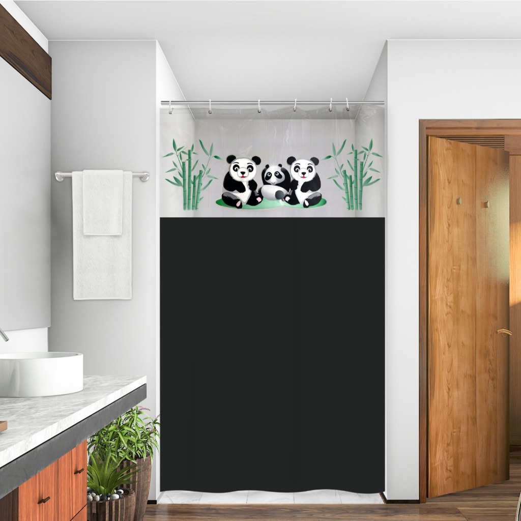 Cortina Para Box Vinil Com Visor Estampas Modernas Banheiro Anti-Mofo Com Ganchos