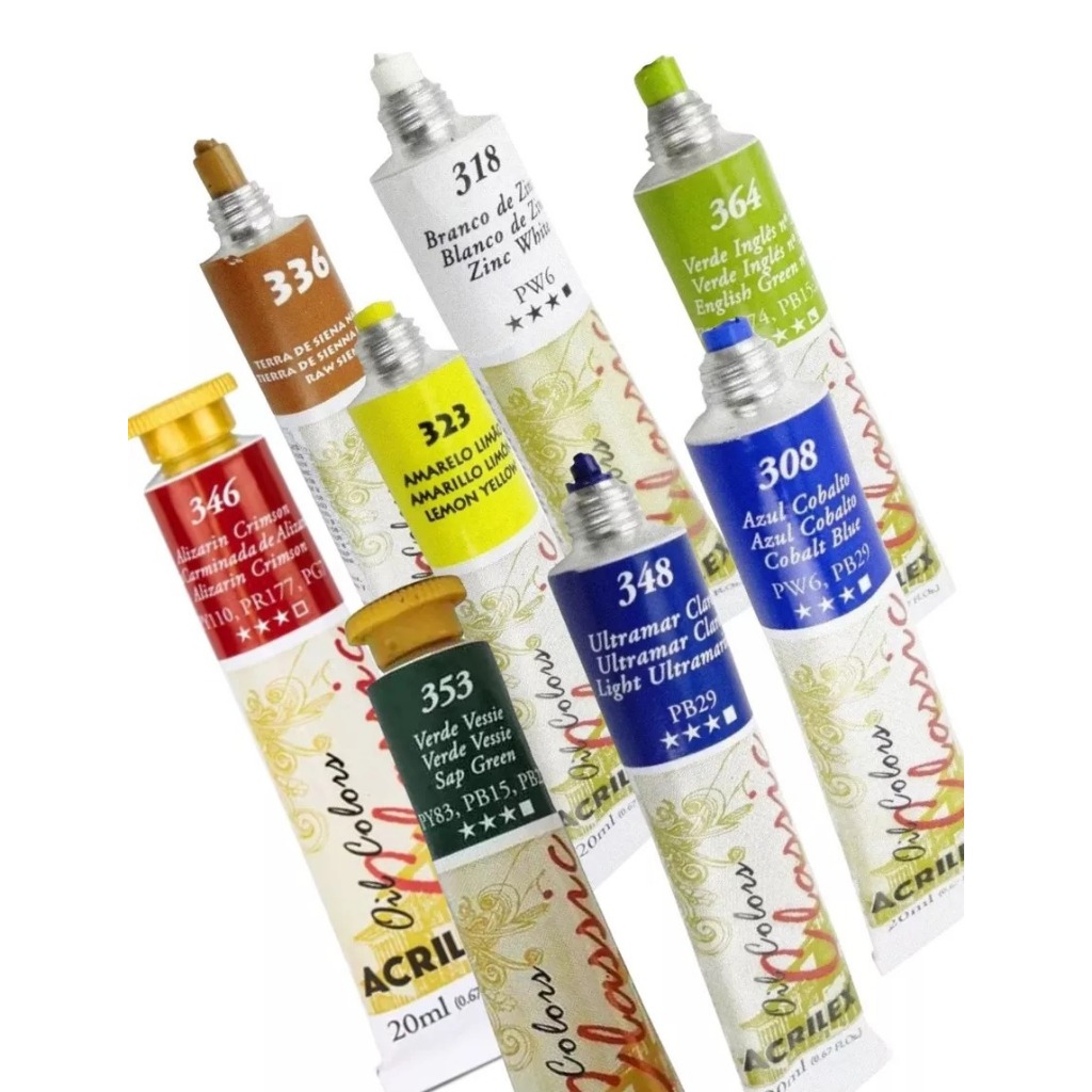 Tinta a Óleo Metalizadas para Pintura em Tela 20ml Acrilex Oil Colors - Escolha a cor