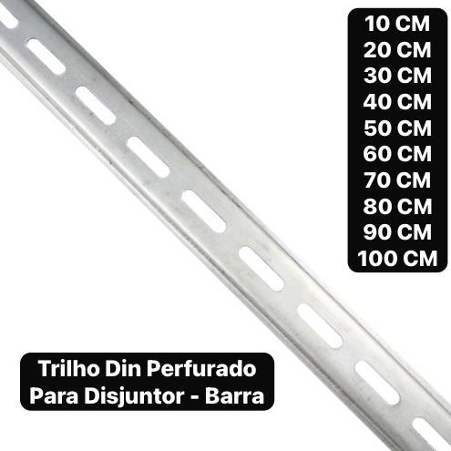 Trilho Din Ts35 Perfurado Galvanizado para Quadro Elétrico Disjuntor em Oferta na Shopee