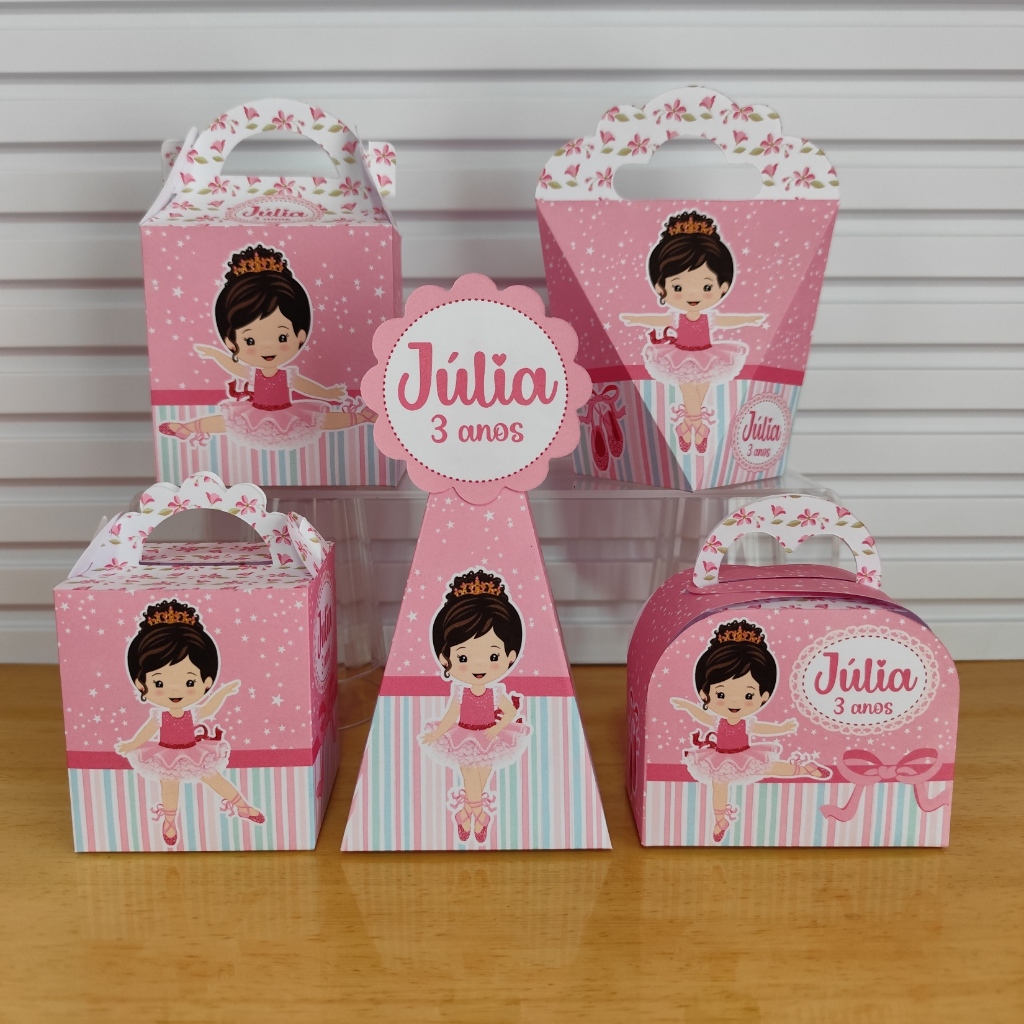 Personalizados Bailarina - Kit festa - Kit caixas lembrancinhas - aniversário/festa infantil