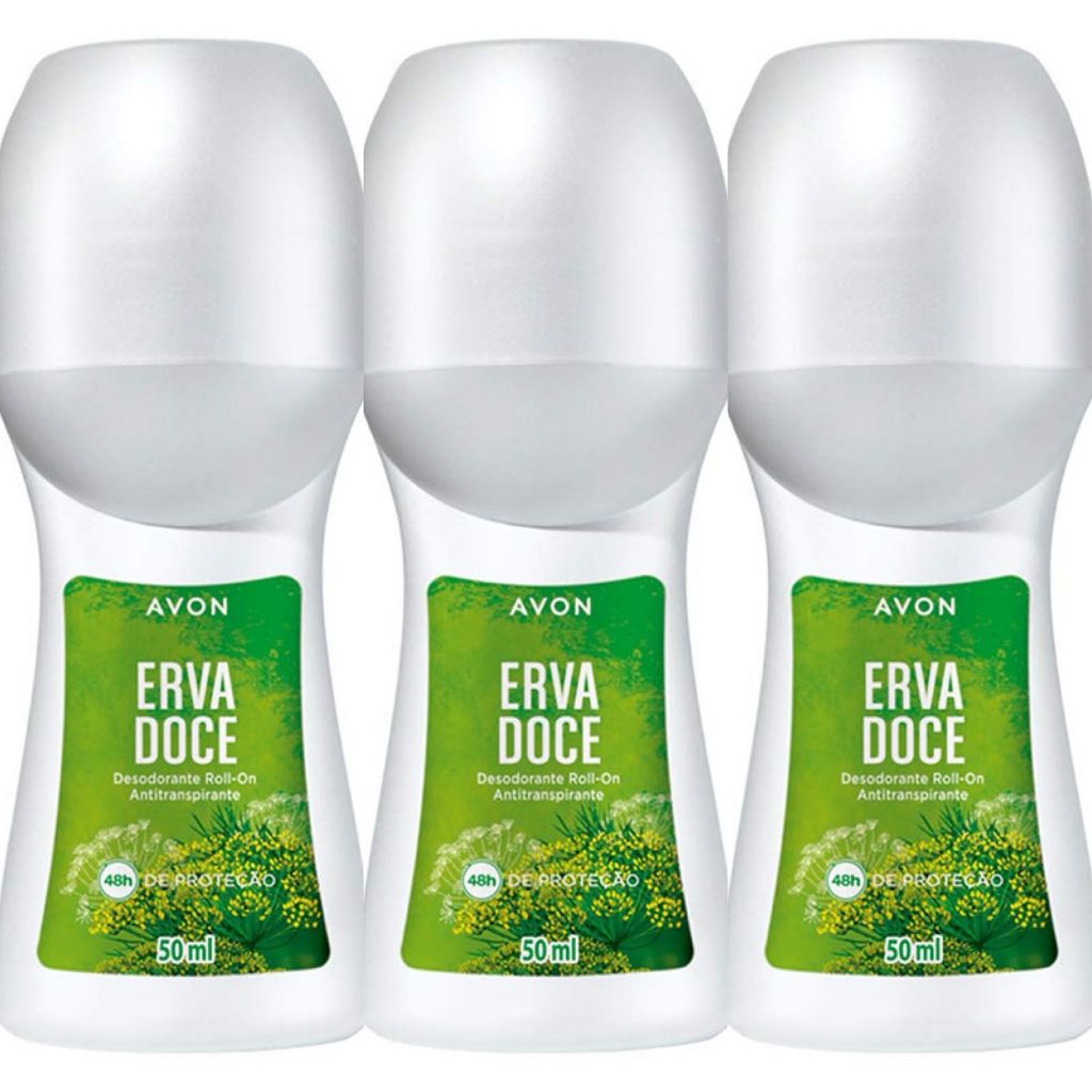 Roll on Erva Doce Avon Kit com 3/5/9 unidades (50ml cada)- PRODUTO ORIGINAL em Oferta na Shopee