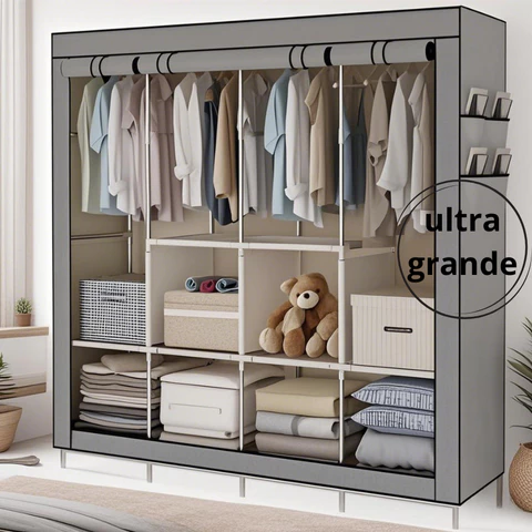 Guarda Roupa Dobrável Organizador De Roupas Portátil Multiuso Armário Organizador 4 Divisórias