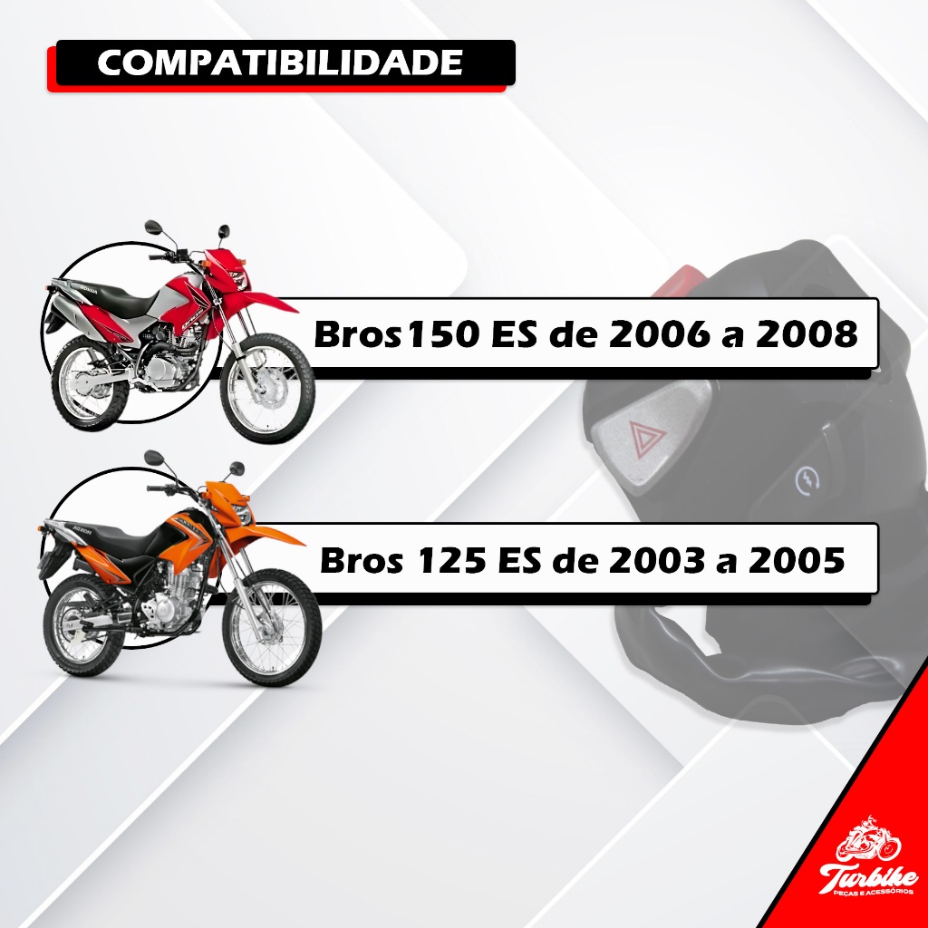 Punho Interruptor De Partida Para Bros125 2003 2004 2005 Nxr 150 Bros Es 2006 2007 2008 Pega Bobo — imagem 2 de 2