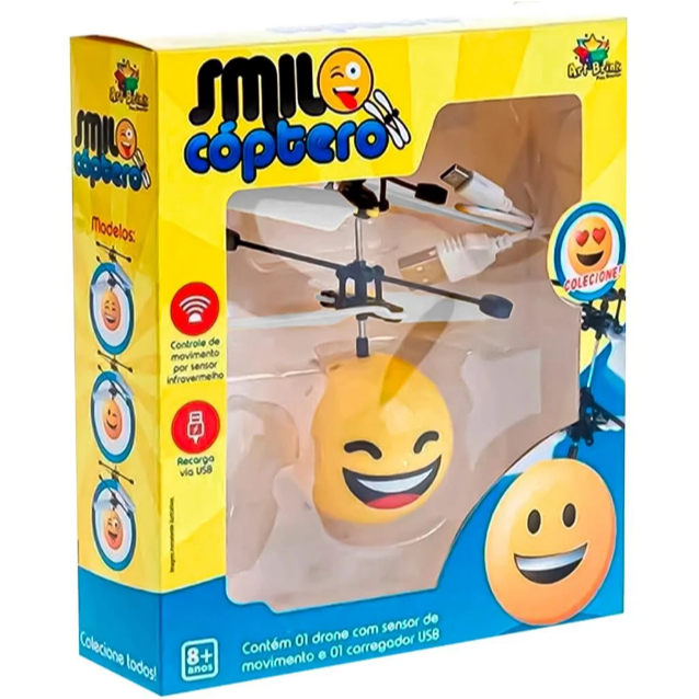 Mini Drone Helicóptero Brinquedo Voador Smile Sensor Infravermelho - Art Brink