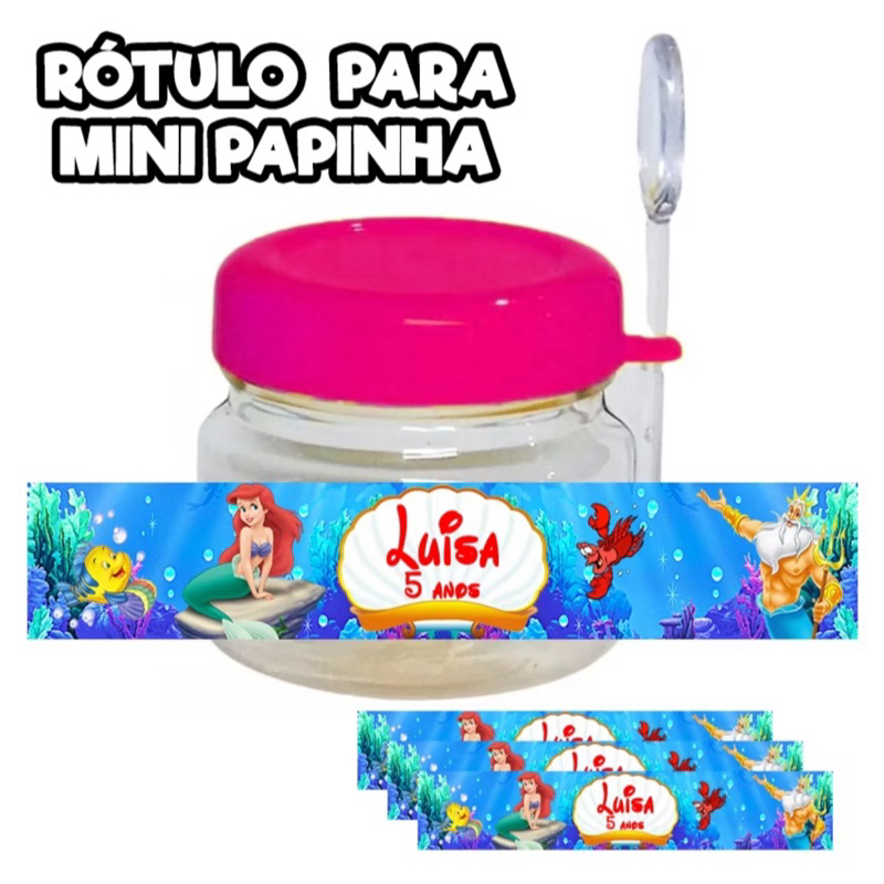 Adesivos para Mini Papinha Rótulos Lembrancinhas Personalizadas