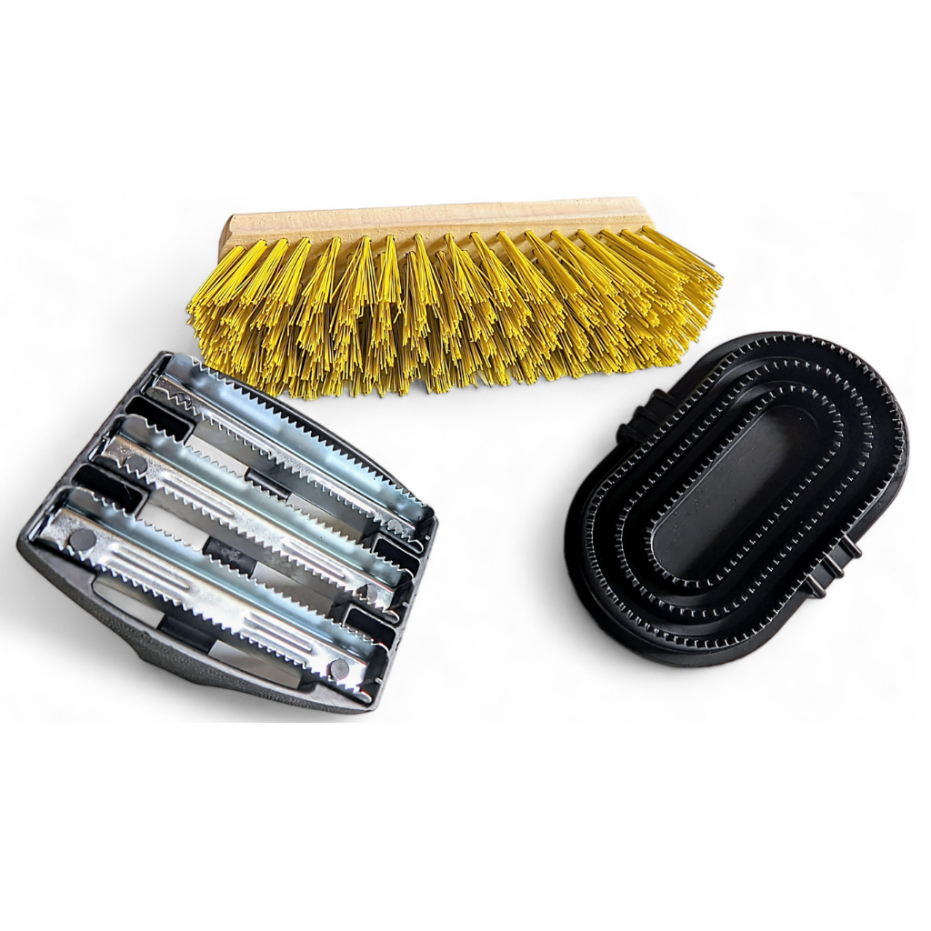 Raspadeira Zincada De Ferro + Escovão + Raspadeira De Borracha em Oferta na Shopee