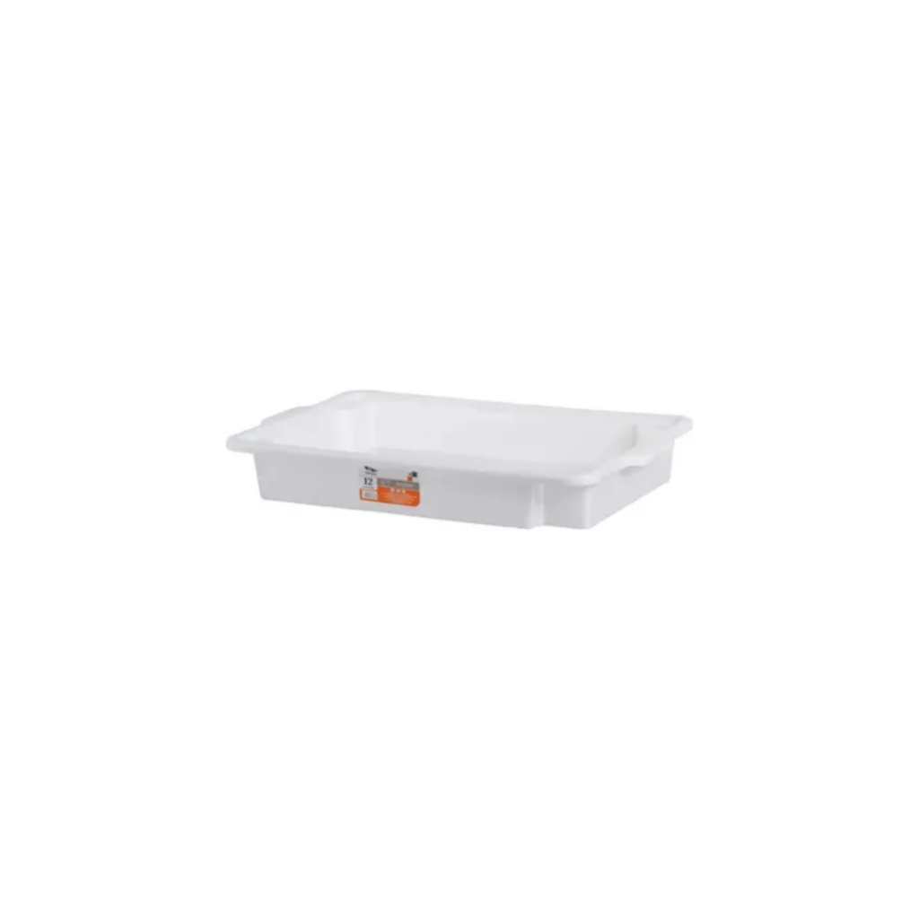 Caixa Plástica Organizadora Multiuso com Tampa 12 litros Alimento Frios Frigorífico Açougue Cozinha Branca