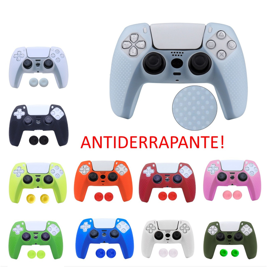 Capa Protetora Silicone Controle Ps5 Antiderrapante + 2 Grip em Oferta na Shopee
