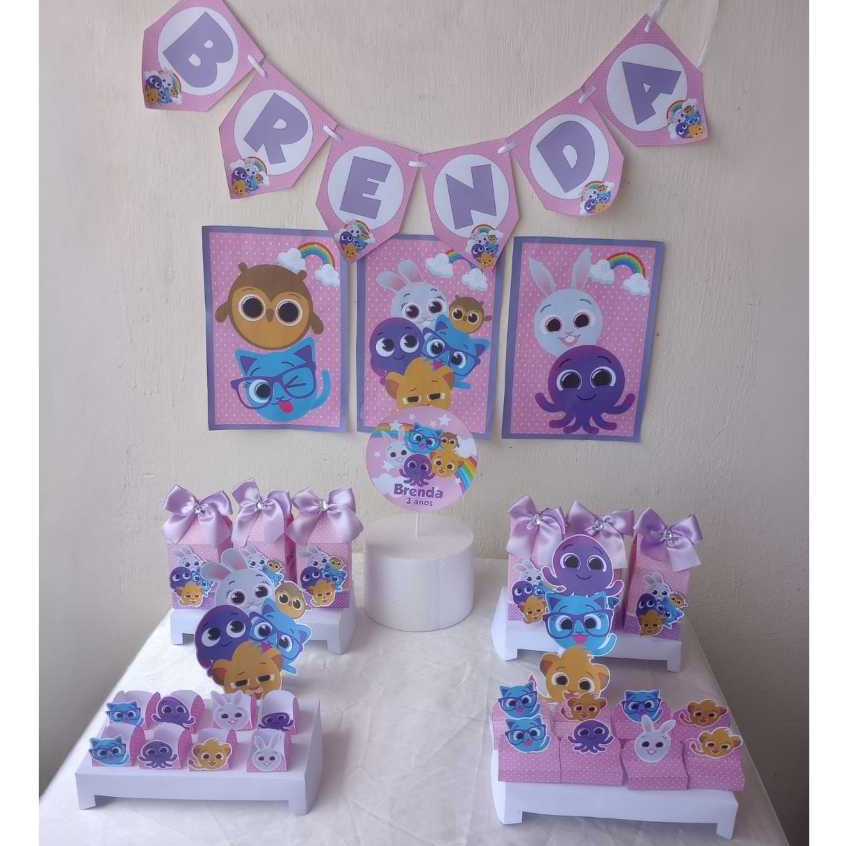 Kit Festa Bolofofos Personalizado | Só Bolinho | Lembrancinha | Aniversário Decoração | Caixa Milk