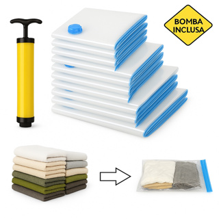 Kit Saco a Vácuo Com Bomba Viagem Mala Organizador Para Roupa Guarda Roupa Edredom  Reutilizável em Oferta na Shopee