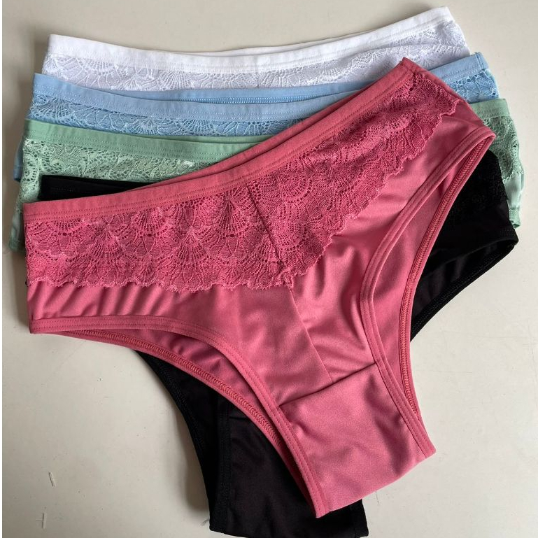 Calçola Cintura Alta | Kit 5 | Tanga Cós Alto Segura Barriga Conforto Feminina Reduz Culote Plus Size em Oferta na Shopee