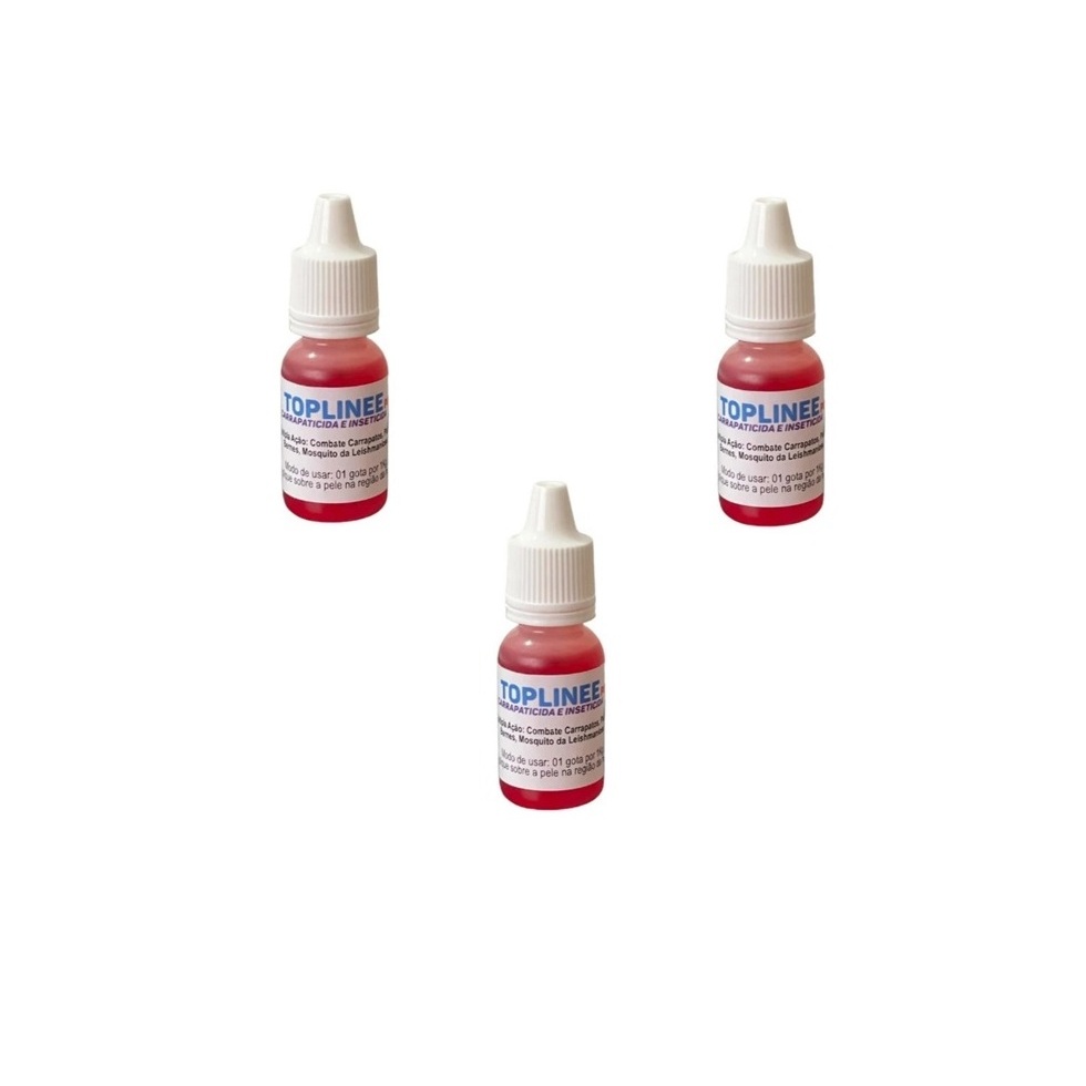 Kit 3x Topline 10ml Antipulgas Carrapatos Repelente Mosquito Leishmaniose Para Cães em Oferta na Shopee
