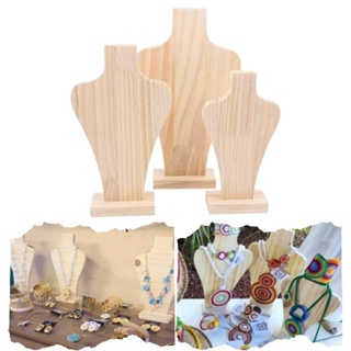 Monte seu kit Expositor Busto Madeira Pinus para Colar Joia Biju Acessórios tam P M G Boho Chic em Oferta na Shopee