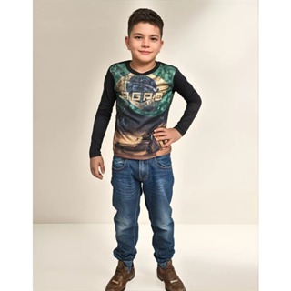 Camisa Camiseta Manga longa  Infantil Masculina Agro Blusa com Proteção Solar Uv Tecido Dry Fit em Oferta na Shopee