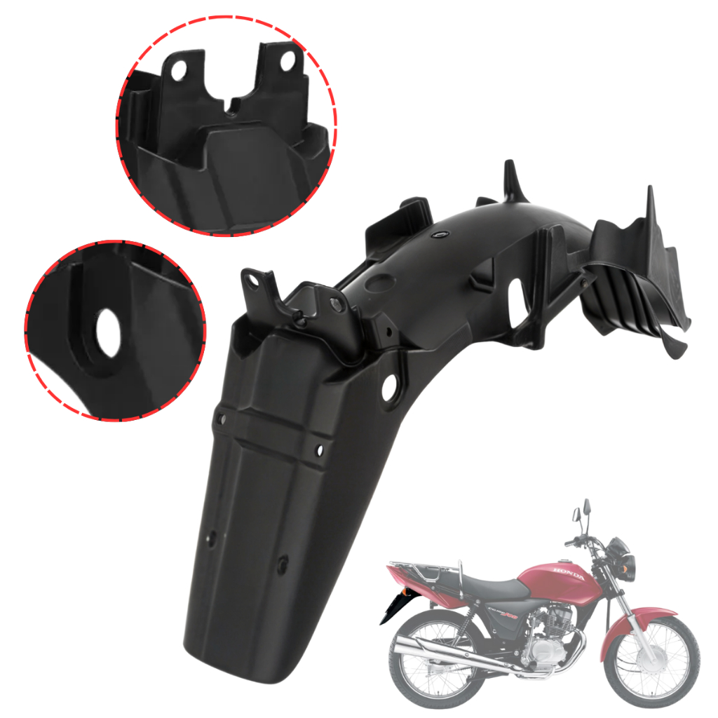 Paralama Traseiro Suporte Placa Titan 150 Sport Fan Start 2004 2005 2006 2007 2008 Preto Injetado Alto Brilho em Oferta na Shopee