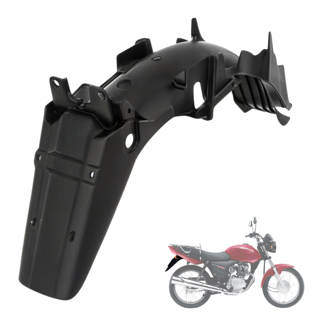 Carenagem Paralama Traseiro Suporte de Placa Preto Injetado Titan Sport Job Start 150 2005 2006 2007 2008 Preto Injetado