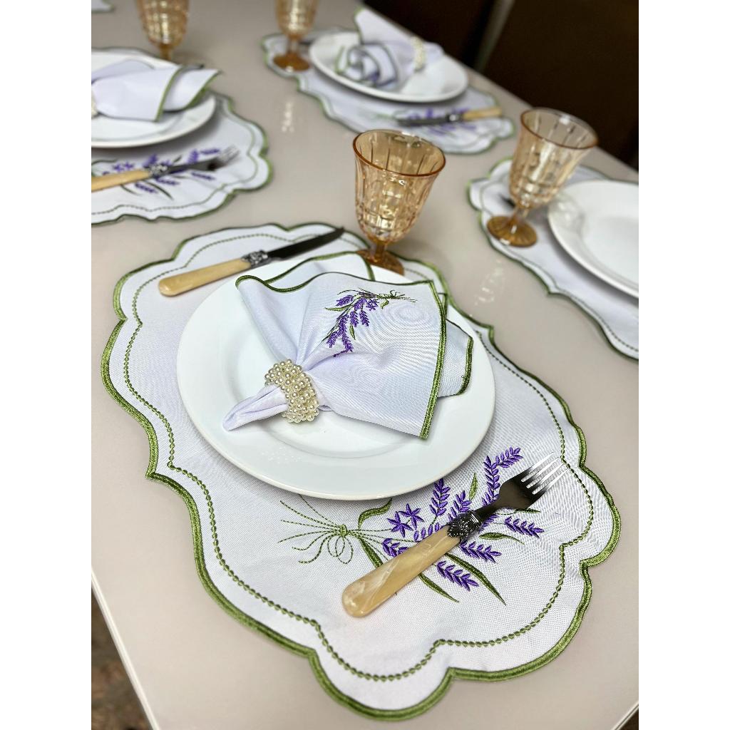 Jogo Americano Bordado 4 Peças 2 Lugares Souplat Mesa Posta Supla em Oferta na Shopee