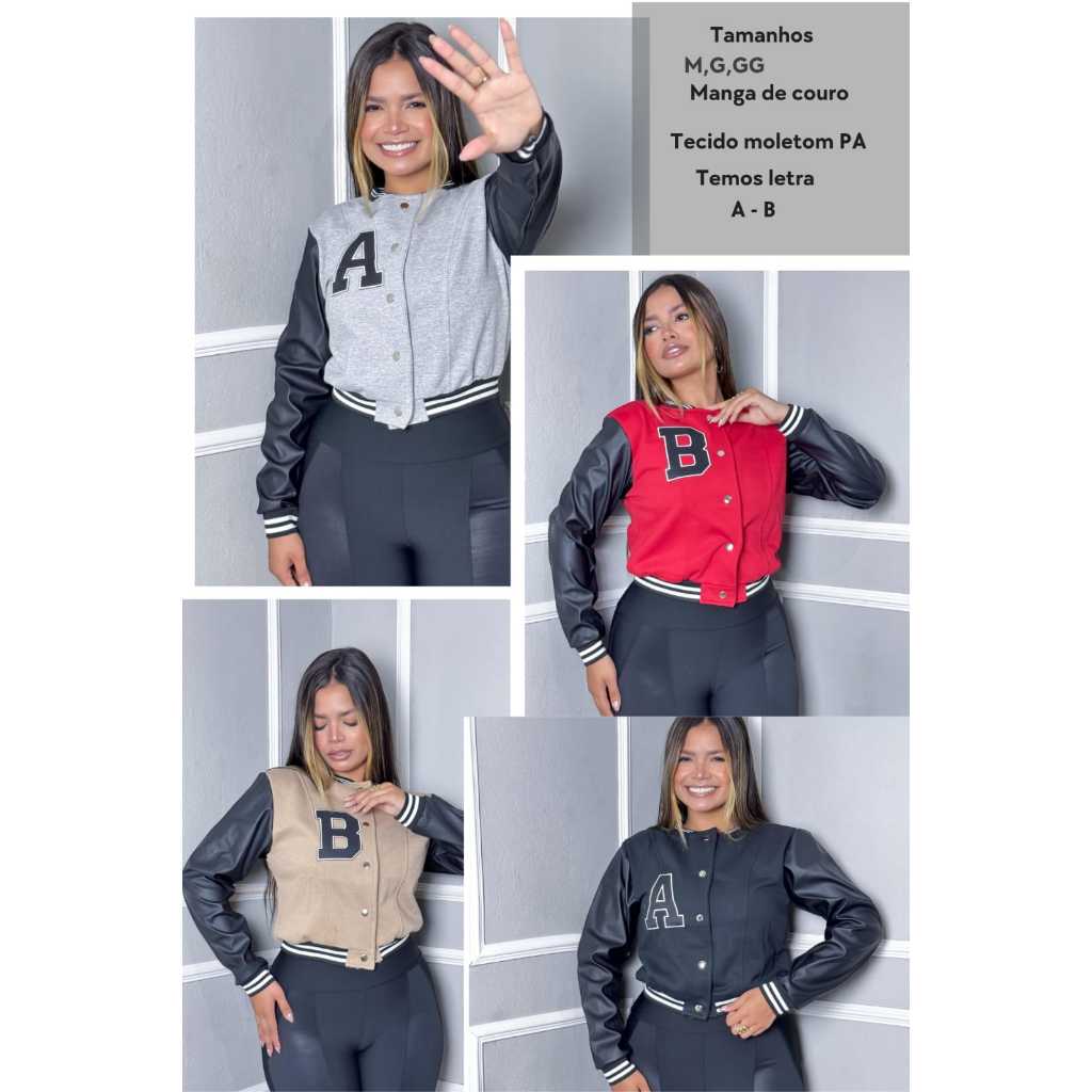 jaqueta colegial manga de couro, Jaqueta feminina, blusa de frio feminina, casaco feminino inverno.