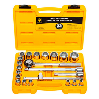 Jogo De Soquetes Kit Chave Catraca Maleta De Completa The Black Tools em Oferta na Shopee