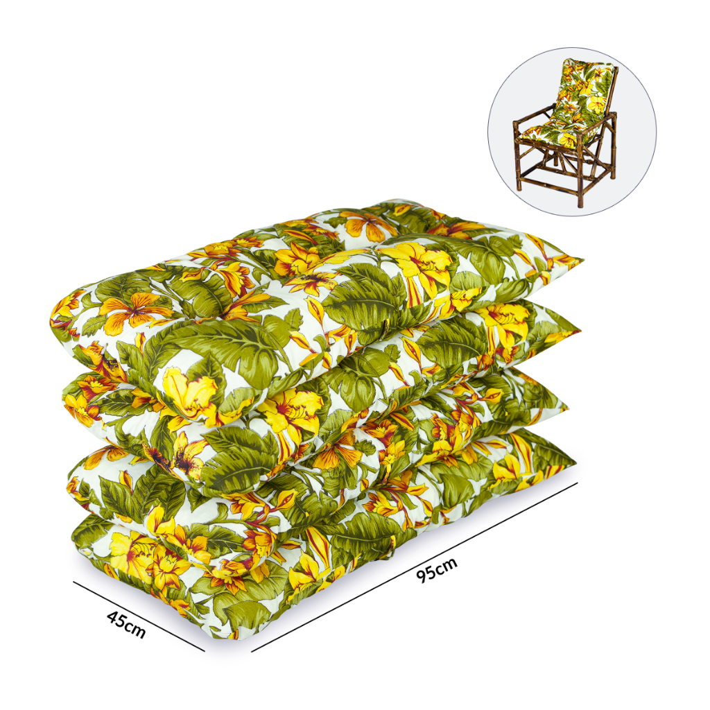 Kit com 04 Almofadas Futon 95x45 StorySeller para Cadeira e Pallet Macia e Durável Direto da Fábrica