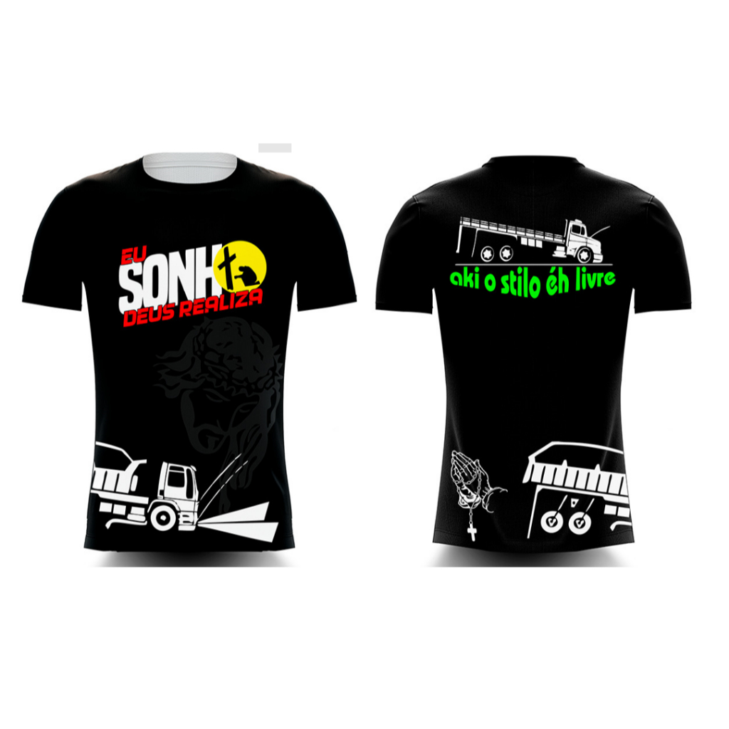 Camisa Personalizada Grupo Gmi Caminhão Grupo Caminhoneiros Eu sonho e Deus Realiza